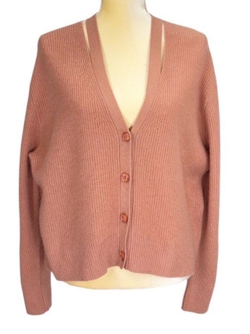 Skull Cashmere Pink Cutout Cashmere Cardigan 360 Sweater